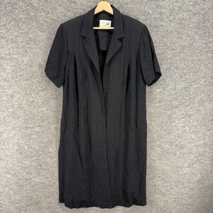 Just Nicole Blazer Women 18W Plus Black Collared Short Sleeve Open Front Long